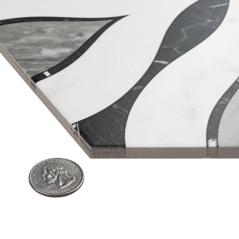 Merola Tile BioTech Hex Bardiglio Elazig 11" x 13" Porcelain Floor and Wall Tile