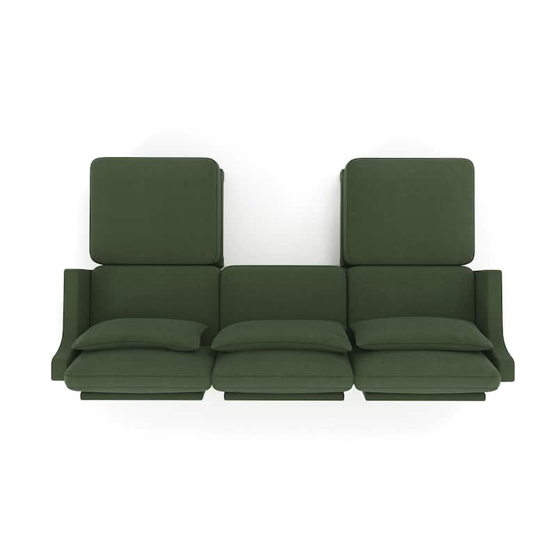 GDFStudio- Isolde Chenille Three-Seater Sofa with 2 Ottoman