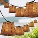 preview thumbnail 3 of 5, Samara 10-Light Indoor/Outdoor 10 ft. Classic Vintage Incandescent G40 Square Bamboo Shaded String Lights, Brown , by JONATHAN Y