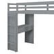 preview thumbnail 31 of 38, Full Size Loft Bed with large shelves, writing desk & LED Light, White
