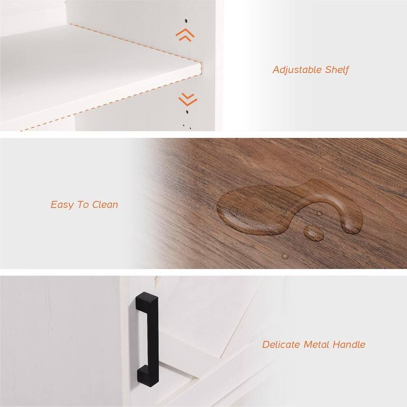 WAMPAT Nightstand with 1 Drawer&1 Door for Bedroom, Living Room