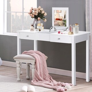 Baxton Studio Marie White Vanity Table/Dressing Table ...
