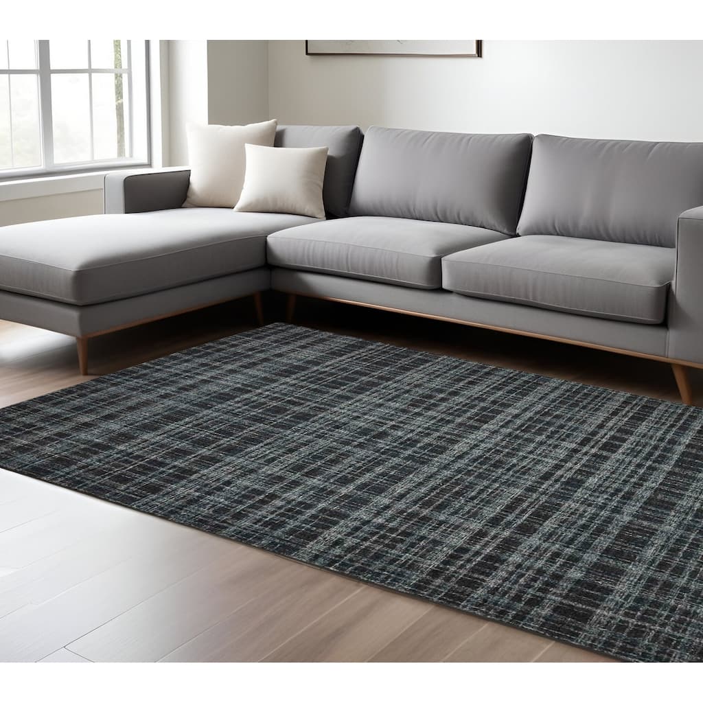 HomeRoots Plaid Transitional Rectangle Area Rug
