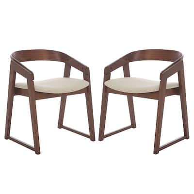 SAFAVIEH COUTURE Hildabryna Wood Dining Chair (Set of 2) - 21"W x 21"D x 26"H