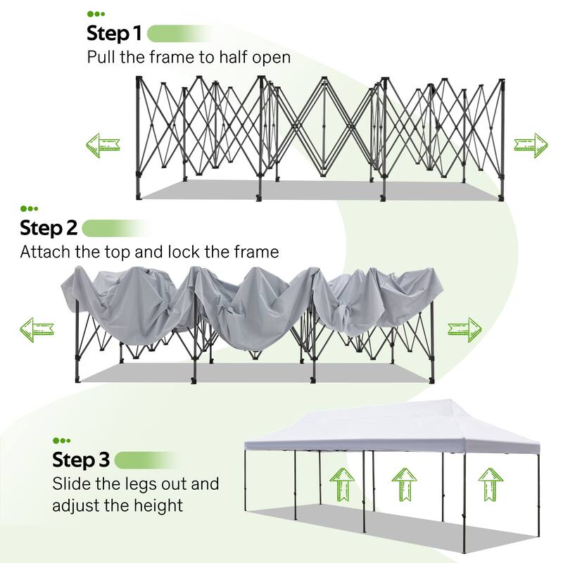 Erommy Canopy Tent, Commercial Instant Canopy Heavy Duty with Roller Bag, Sand Bags, Wind Ropes & Ground Nails, Outdoor Canopies