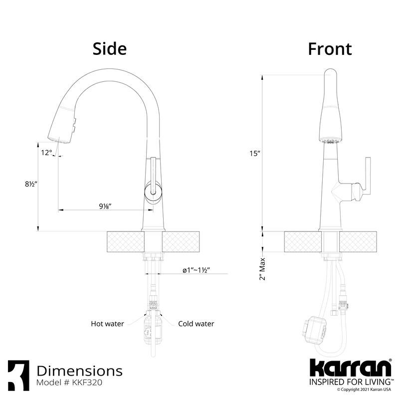 Karran Kentland One-Handle Pull Down Dual Function Sprayer Kitchen Faucet