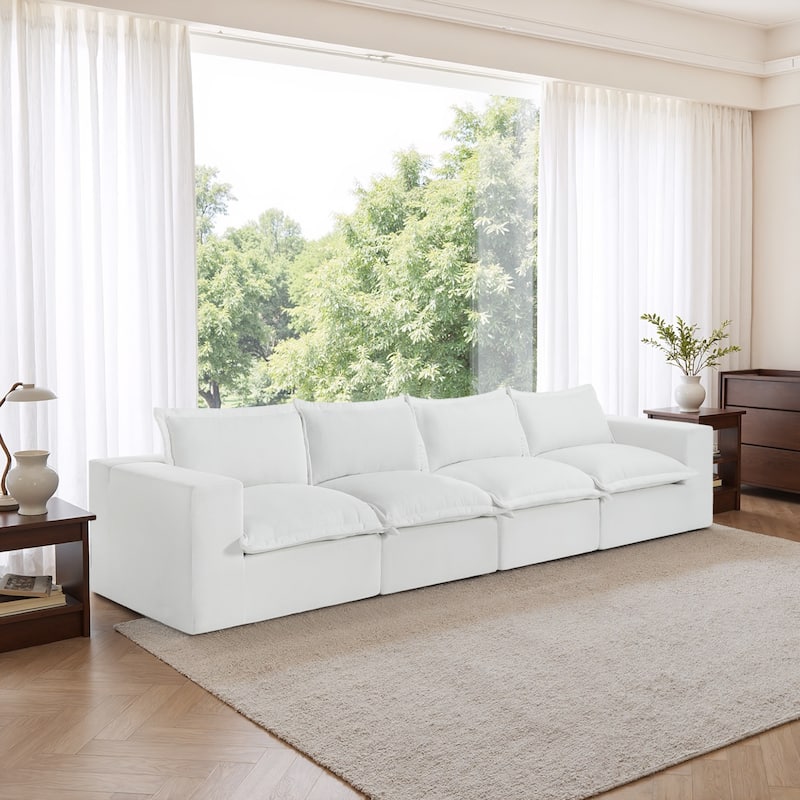 No Assembly Chenille Modular Sectional Sofa Comfy Cloud Couch