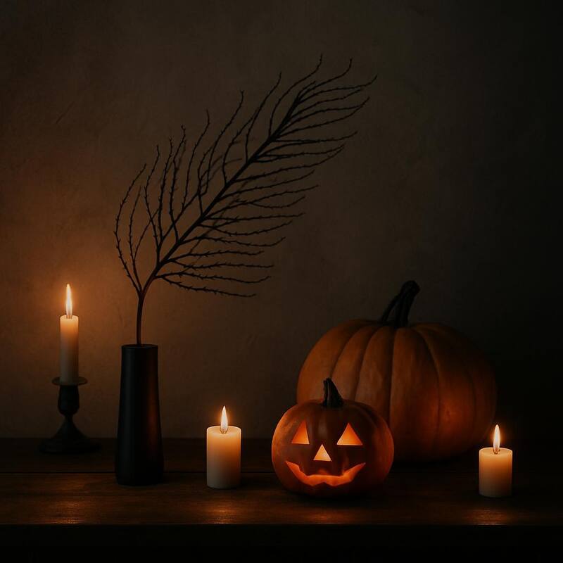 Black Flocked Branch Halloween Decoration