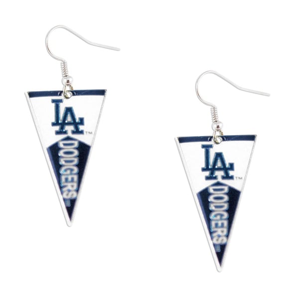 Los Angeles Dodgers Mlb Pennant Dangle Earring Free Shipping Los Angeles Dodgers Mlb Pennant Dangle Earring