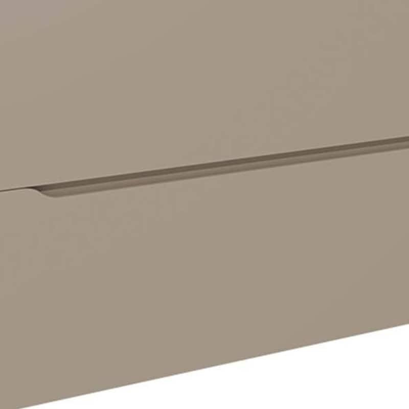 HomeRoots 40" Taupe Wood Floating Bathroom Vanity With White Sink And Two Drawers - 40.00 in. x 18.00 in. x 19.00 in.