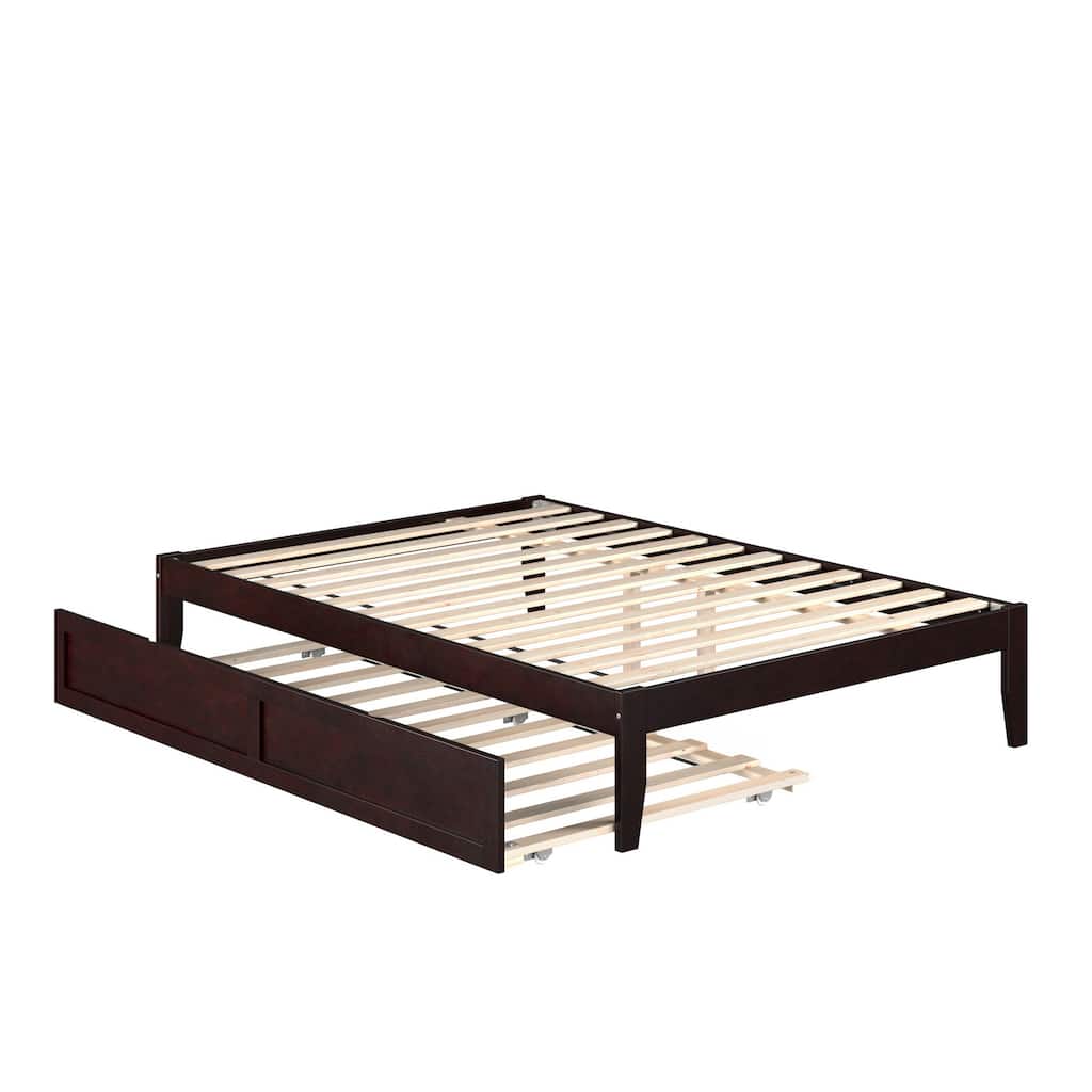Colorado Full Platform Bed with Twin Trundle in Espresso