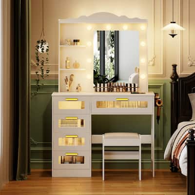 Makeup Vanity with 3 Lighting Colors
