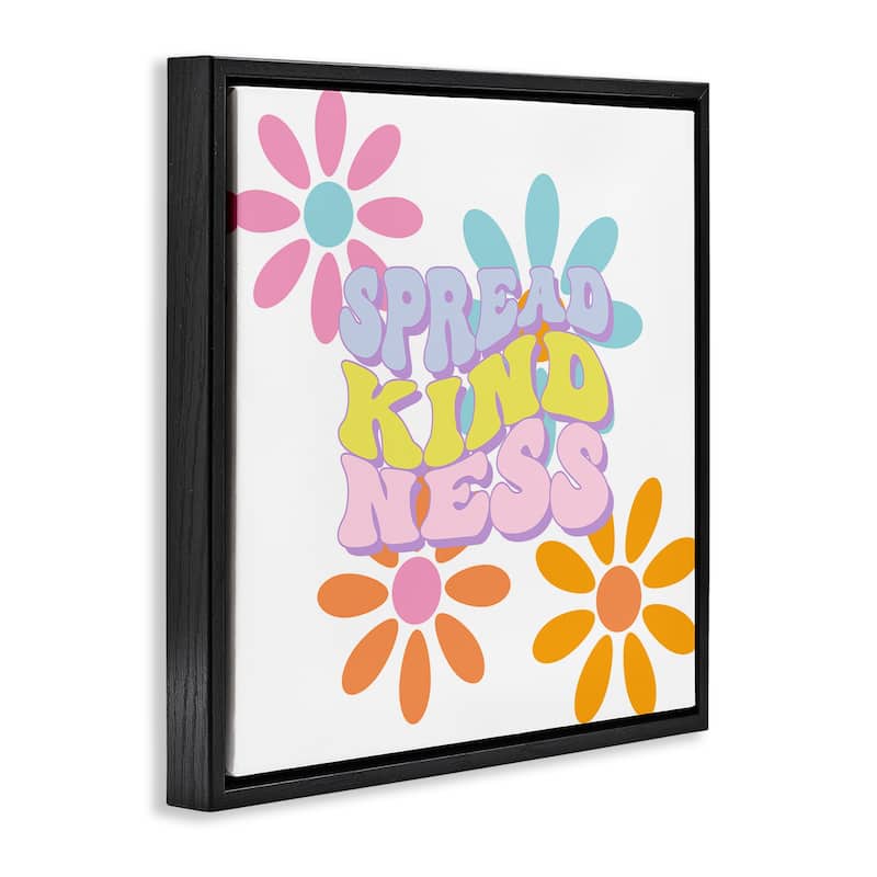 Stupell Groovy Spread Kindness Framed Floater Canvas Wall Art Design By Jesse Keith