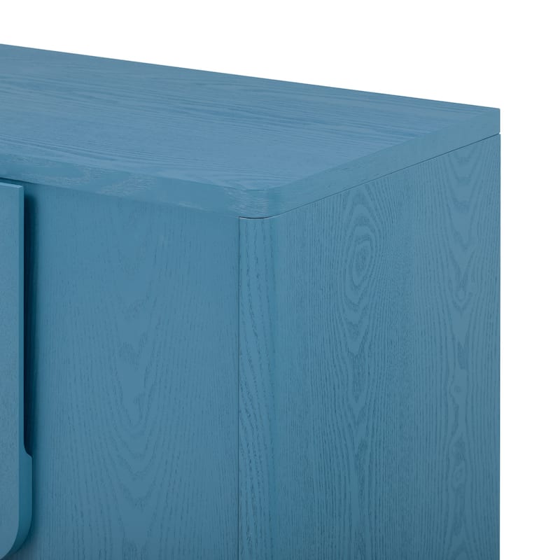 4-Door Wooden Sideboard, Freestanding Buffet Cabinet, Entryway Console Table with Curved Handles & Adjustable Shelves