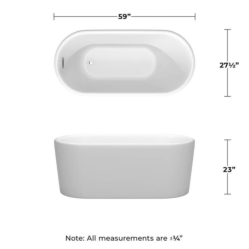 Wyndham Collection Ursula 59" Free Standing Acrylic Soaking Tub with