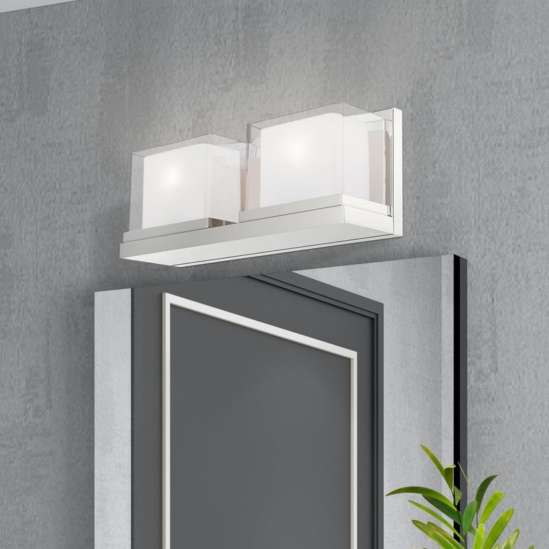 Livex Lighting 2-Light Polished Chrome Bath Vanity, 10122-05 - 16"W x 6.75"H x 4.75"D