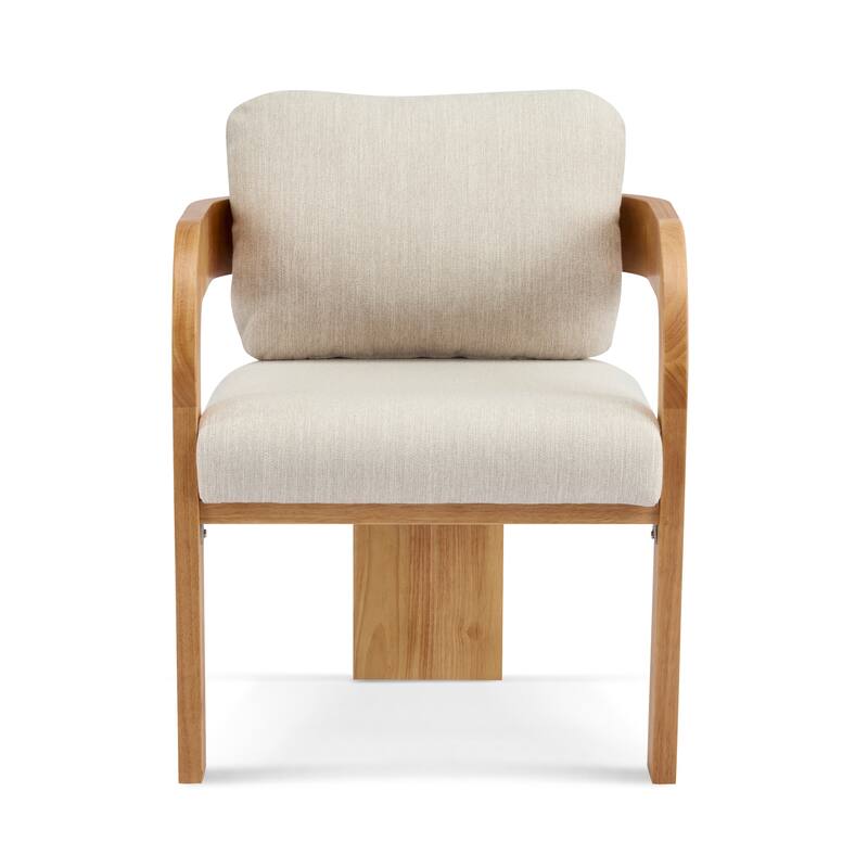 Dining Room Chairs Set of 2 Modern Fabric Armchair for Living Room, Comfy Upholstered Accent Chairs with Wood Legs, Pillow Back