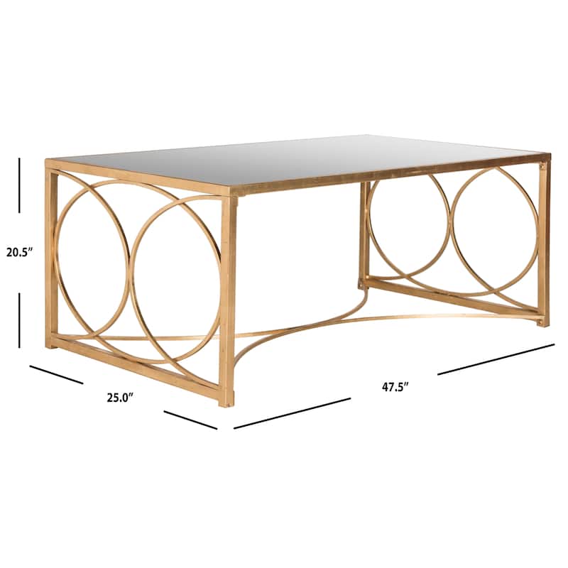 SAFAVIEH Arenda Antique Gold Leaf Coffee Table - 47.5" x 25" x 20.5" - 48Wx25Dx21H