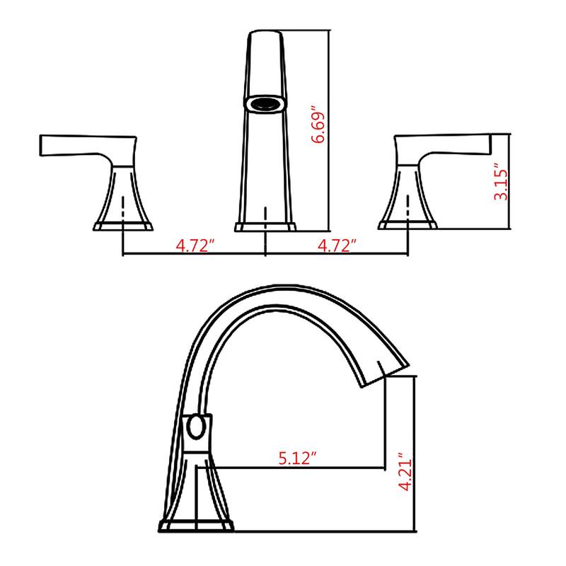 Proox 8" Widespread Bathroom SpotShield Basin Faucet w/ Drain Assembly