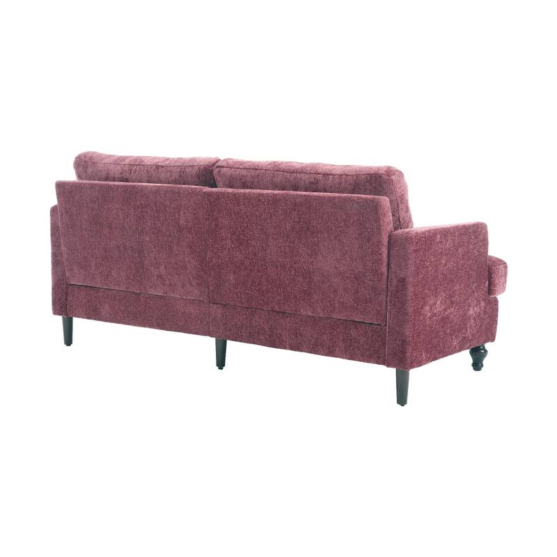 HOMEFUN Chenille Upholstered Mid Century Modern Wood Frame Loveseat for Living Room