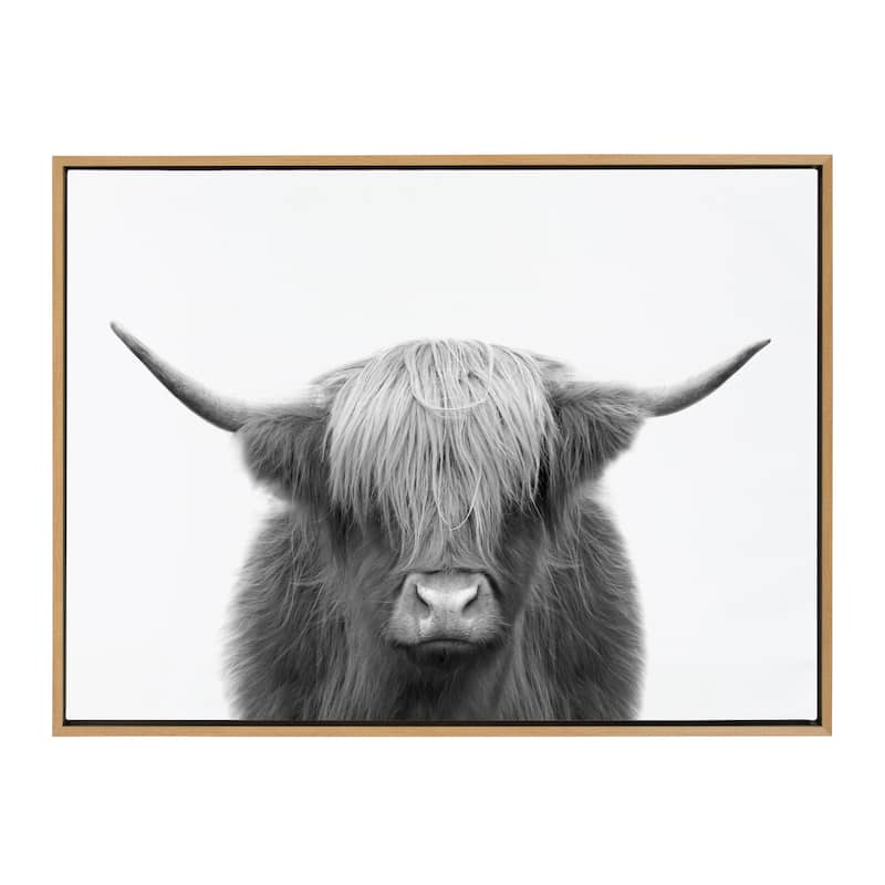 Kate and Laurel Sylvie Cow Framed Canvas by The Creative Bunch Studio
