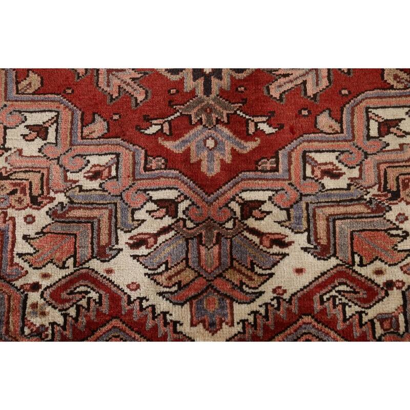 Vintage Vegetable Dye Heriz Persian Wool Area Rug Hand-knotted Carpet - 9'10" x 12'9"