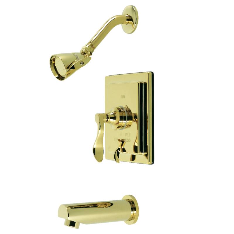Kingston Brass Tub and Shower Trim Package with 1.8 GPM Single - Polished Brass