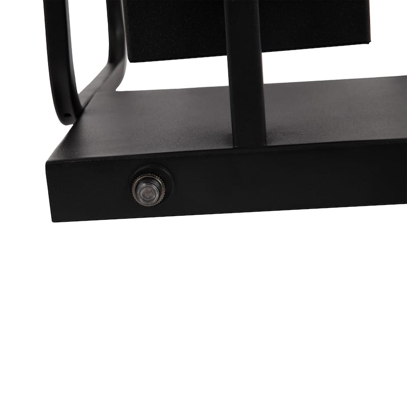 Matte Black 1-Light Glass Outdoor Wall Lighting Sconce Dusk to Dawn