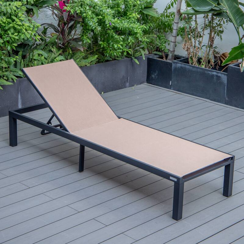 Marlin Outdoor Chaise Lounge Chair - Stackable Adjustable Recliner Sun Lounger for Pool, Beach, Patio, or Backyard