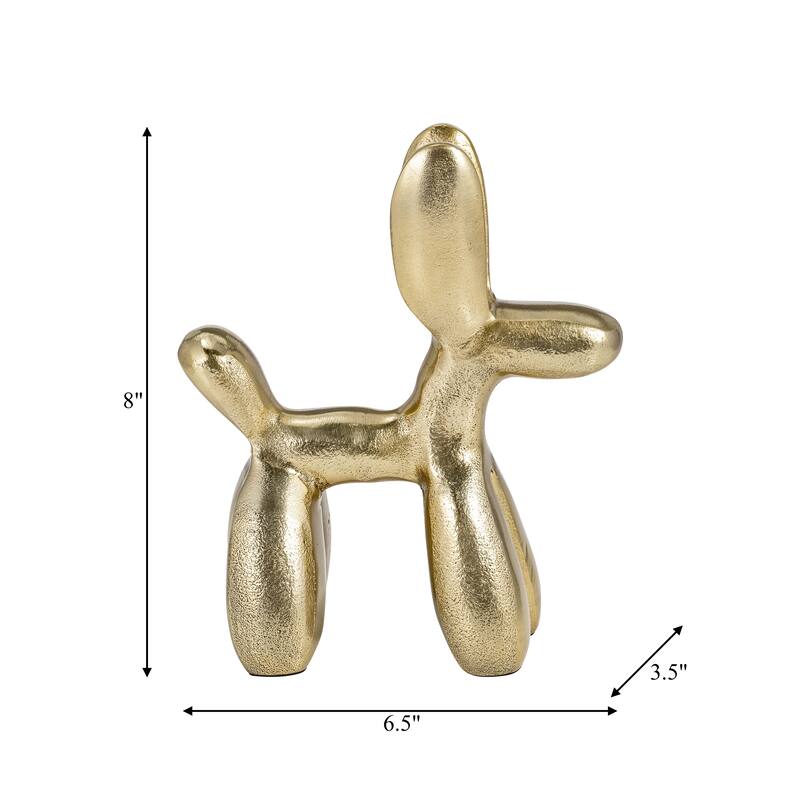 Modern Metal Balloon Dog Decorative Figurine - Gold - 6.5" x 3.25" x 8"