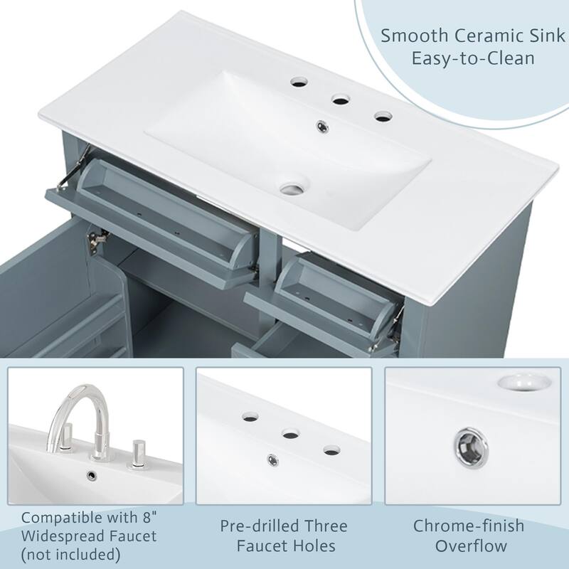 Christopher Knight Home 36" Bathroom Vanity for Elegant Storage and Style