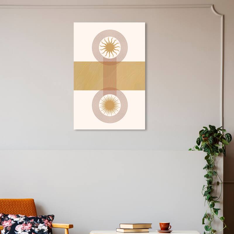 Wynwood Studio Canvas Abstract Solar Twice Brown and Beige Modern & Contemporary Wall Art Canvas Print