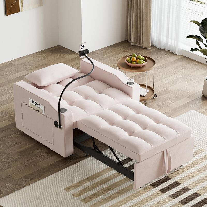 Ouyessir 3 in 1 Multi-Functional Convertible Single Sleeper Sofa Bed for Small Living Spaces
