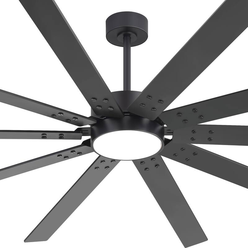 84-Inch Reversible 10-Blade Ceiling Fan with Light Kit and Remote