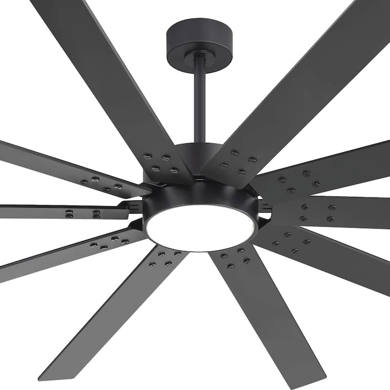 Large 84"/72" Reversible 10-Blade Integrated Ceiling Fan with LED Light Kit and Remote