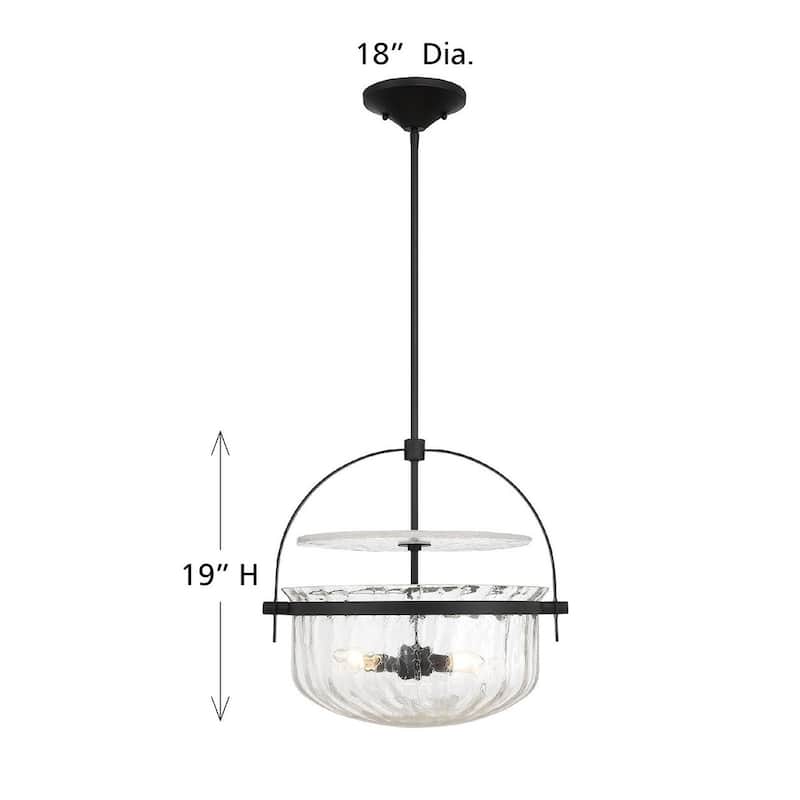 Denmar Four Light Convertible Semi-Flush/Pendant