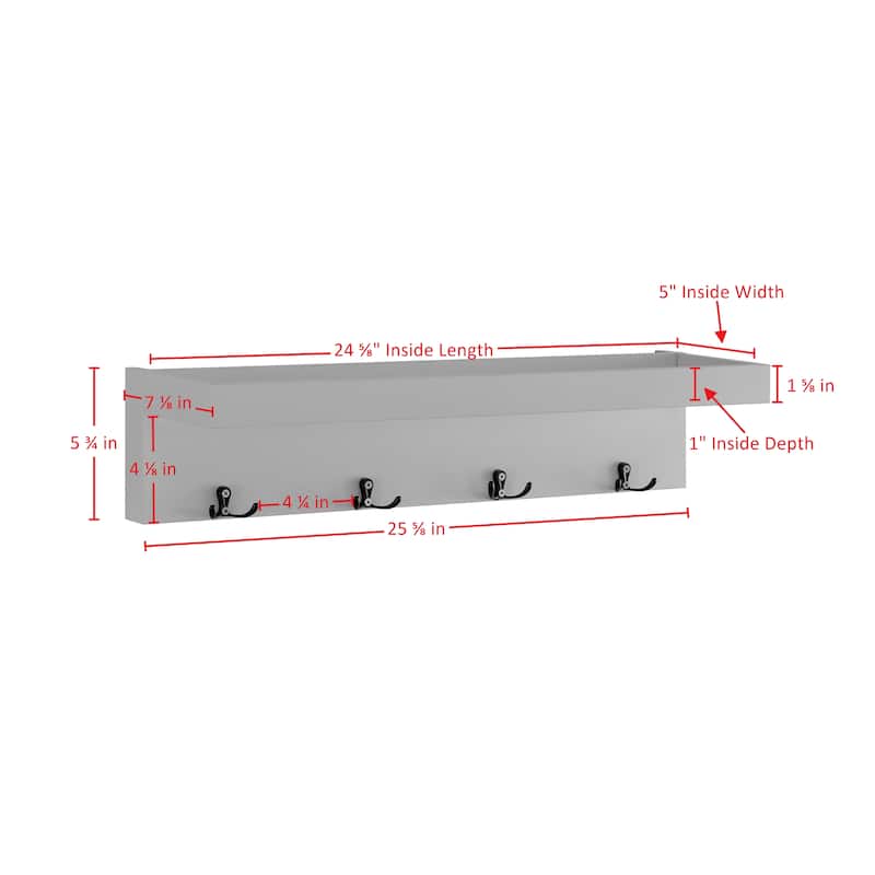 Danya B. Entryway Wall Coat Rack with Decorative Ledge Shelf and Hooks