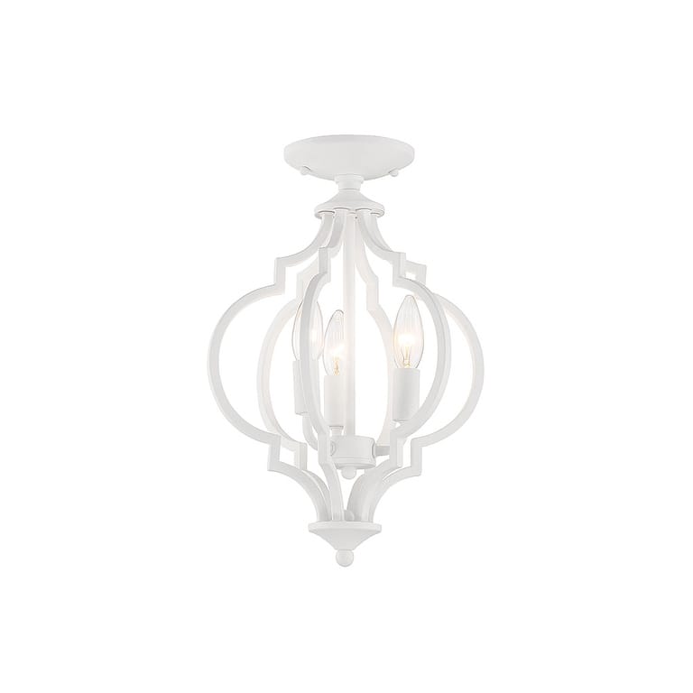 Meridian M60055 3 Light 11" Wide Semi-Flush Ceiling Fixture