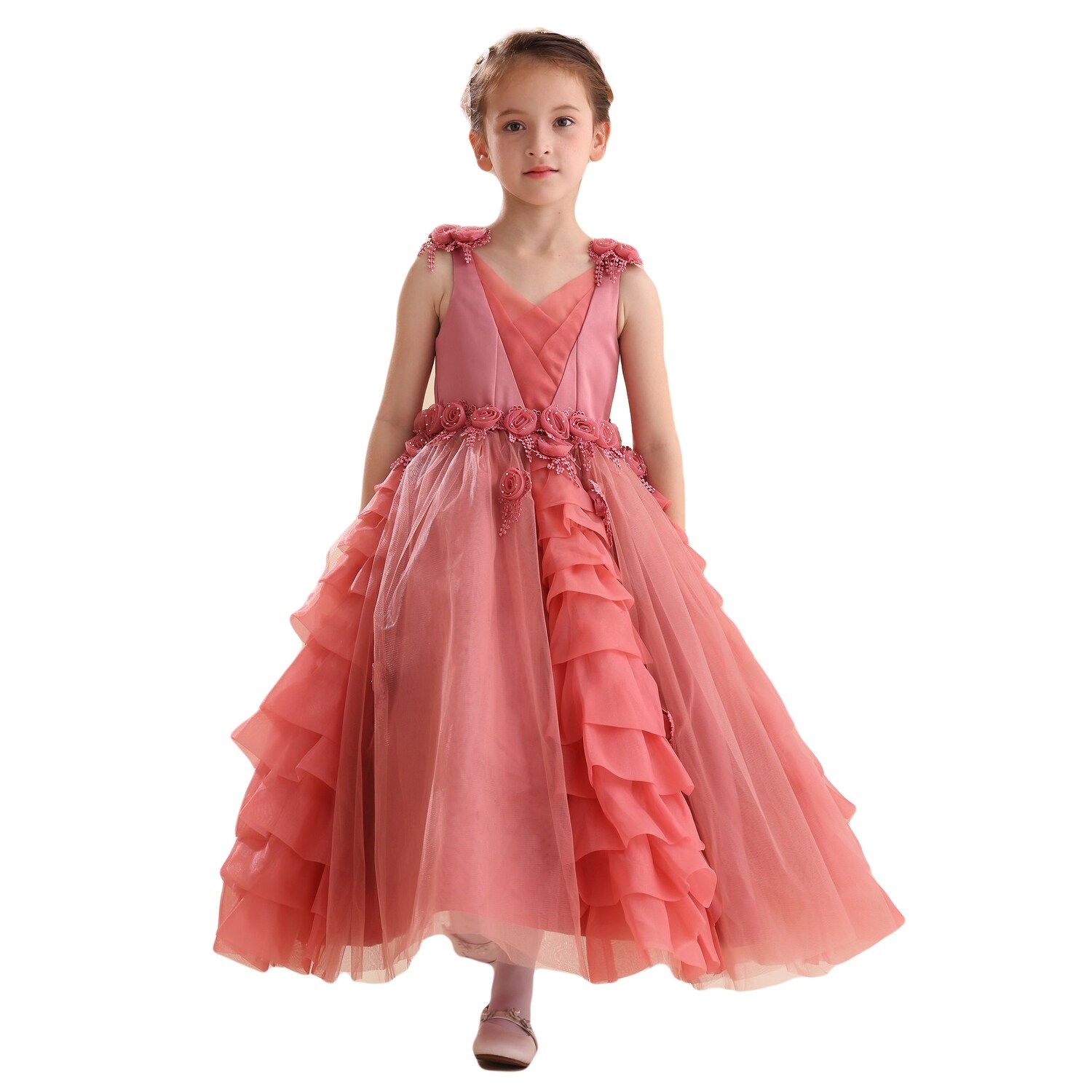 coral junior bridesmaid dresses
