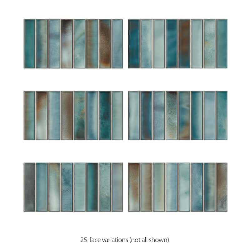 Merola Tile Borealis Aqua 5-7/8" x 11-3/4" Ceramic Wall Tile