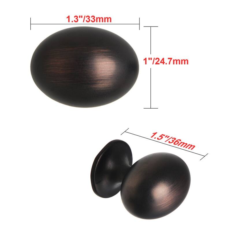 Utopia Alley Danbury Oval Cabinet Ring Pull Knob - Vintage Cabinet Hardware with Hand Finished Oil Rubbed Bronze, 1.3"