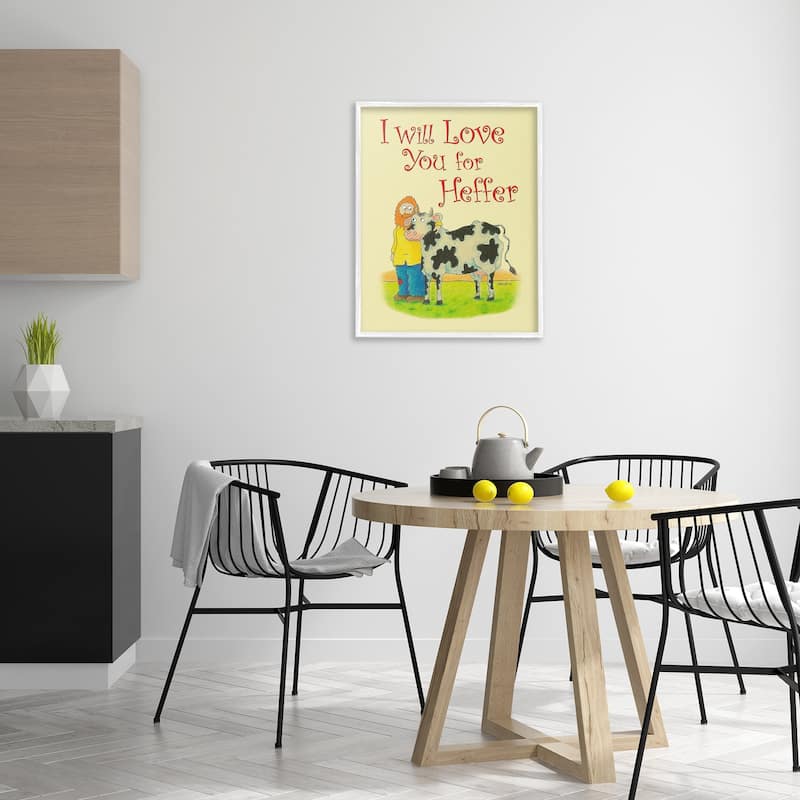 Stupell Love You For Heffer Framed Giclee Art Design By Roger Straub