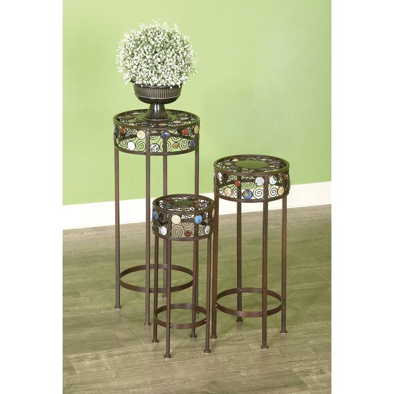 Black Iron Traditional Plantstand (Set of 3)