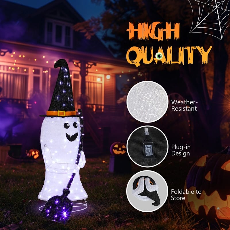 4Ft Halloween Collapsible Ghost Decorations