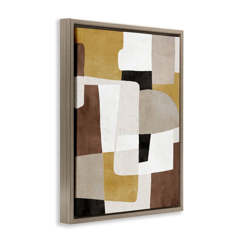 Stupell Funky Boho Geometric Shapes Framed Floater Canvas Wall Art Design By Amber Sterling