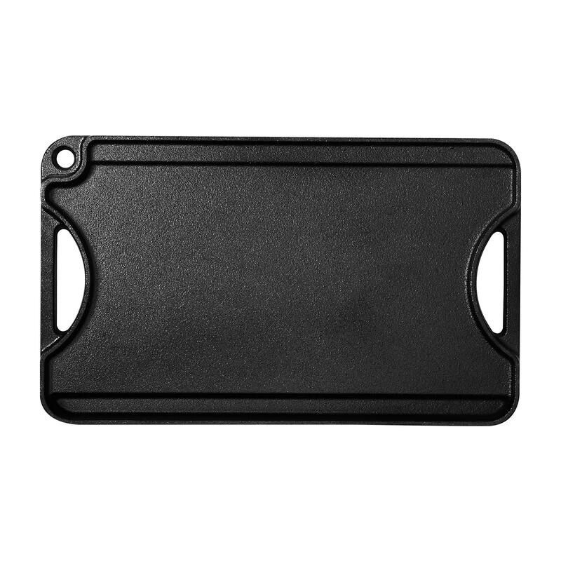 Anmytek 14x8.5 inch Reversible Grill Griddle Pre-Seasoned BBQ Pan Cast Iron Black