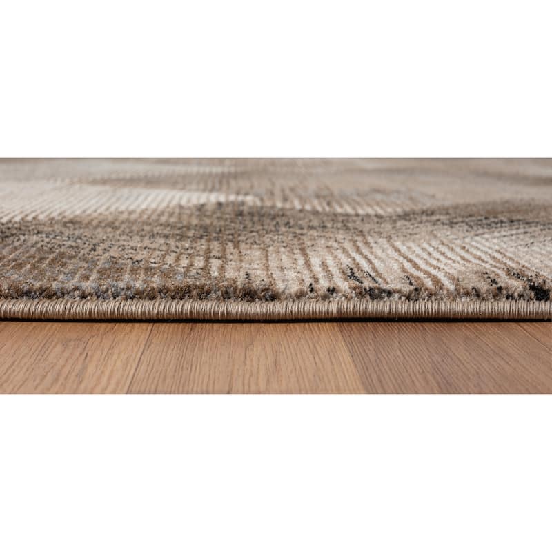 Alexia Collection Geometric Beige/Brown Indoor Contemporary Area Rug