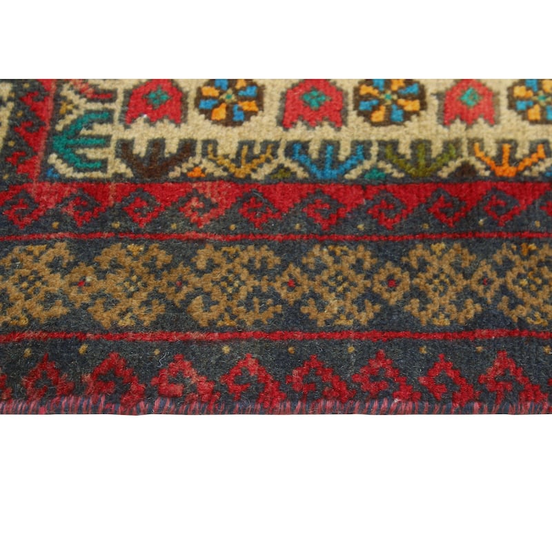 Fine Vintage Distressed Allyssa Beige/Rust Runner - 2'4" x 3'4"