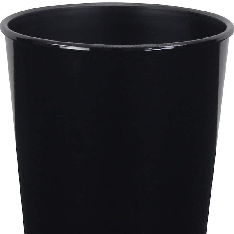HomeRoots 5" Black Recycled Plastic Indoor Outdoor Round Pot Planter