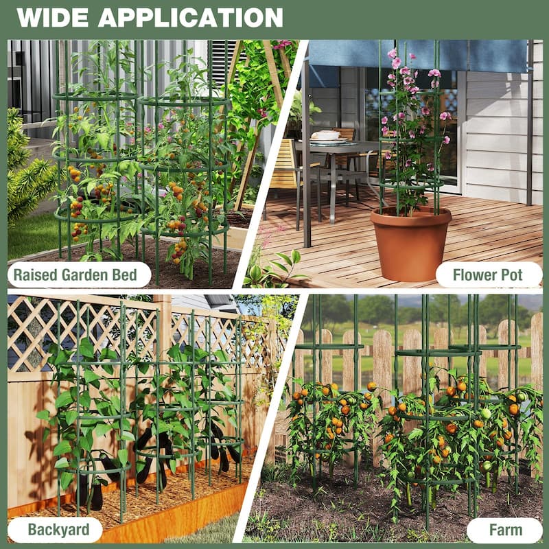 Gymax 3-Pack Garden Tomato Trellis 60'' Plant Support Cage w/